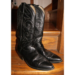 Vintage Acme Black Mens Leather Western Cowboy BOOTS Size 9 D